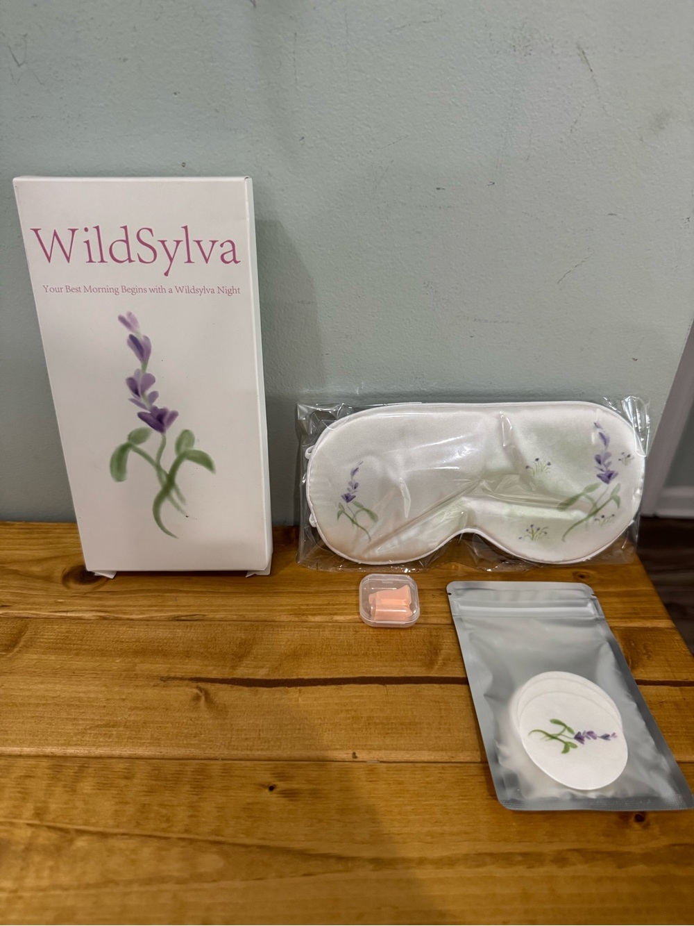 WildSylva Lavender Sleep Mask Set - White